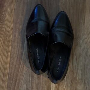 Kelsi Dagger Sleek Black Slip-Ons